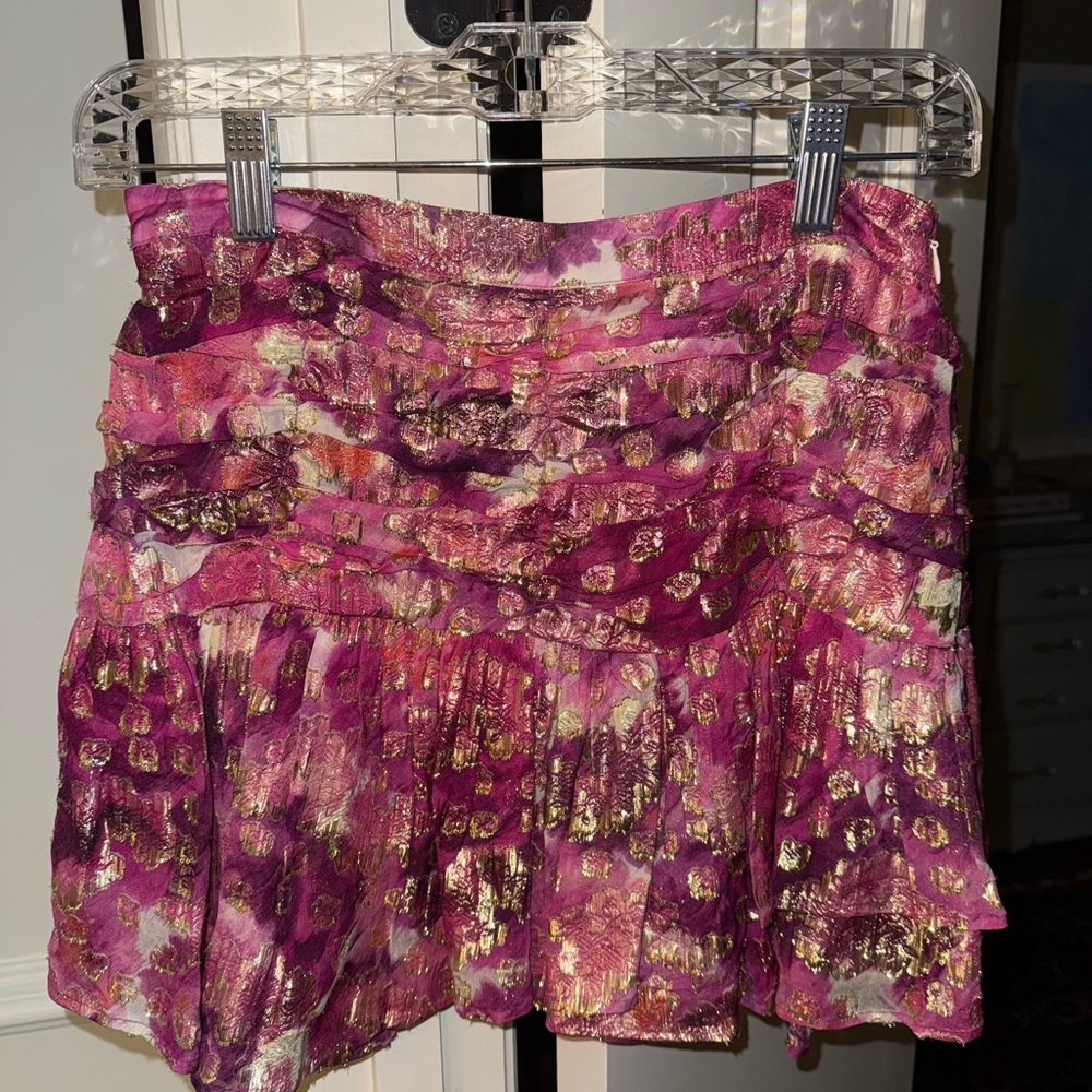 Loveshackfancy Moe Metallic Skirt